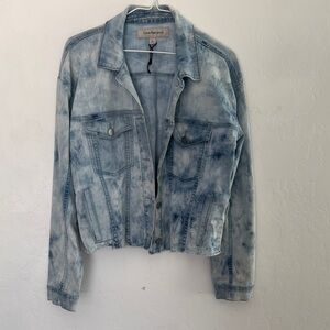 Calvin Klein Jeans Blue Cropped Acid Wash Jean Jacket